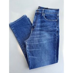 Banana Republic High Rise Straight Leg Ankle Length Jeans Dark Wash Blue Denim